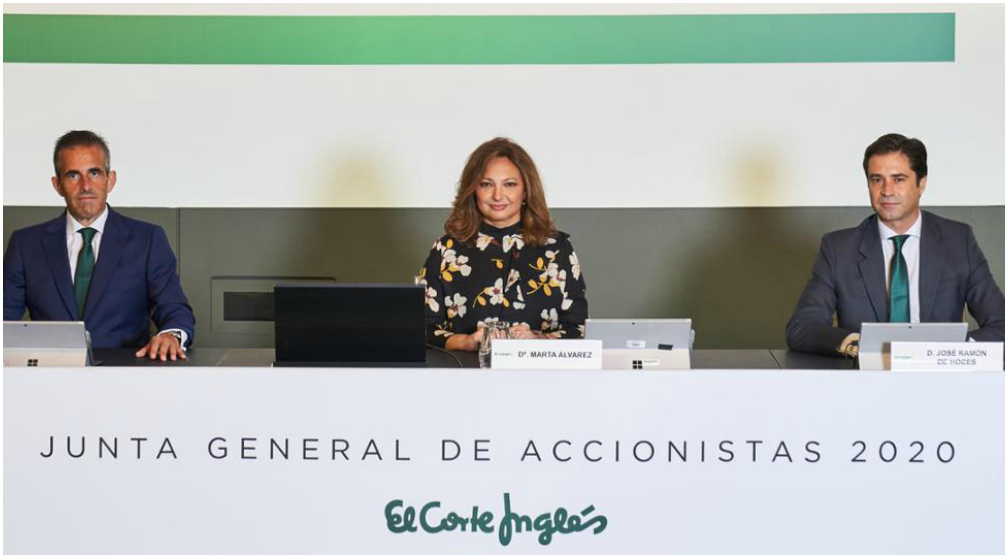 El CEO de El Corte Inglés, Víctor del Pozo, la Presidenta, Marta Álvarez y el Consejero secretario, José Ramón de Hoces El CEO de El Corte Inglés, Víctor del Pozo, la Presidenta, Marta Álvarez y el Consejero secretario, José Ramón de Hoces
