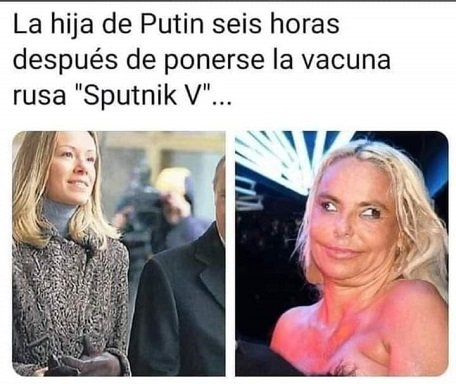 La hija de Putin y Leticia Sabater tras la vacuna