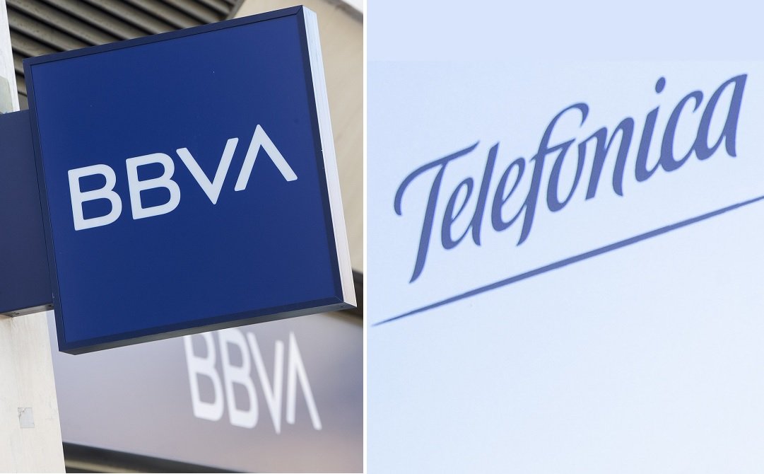 BBVA y Telefónica, en baja, en el índice europeo