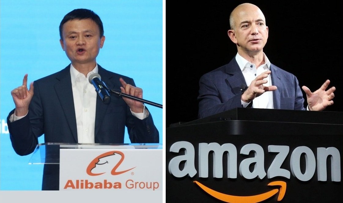 Jack Ma y Jeff Bezos, los dos hombres que están detrás de Amazon y Alibaba, respectivamente