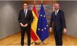 El presidente del Gobierno, Pedro Sánchez, y el presidente del Consejo Europeo, Charles Michel