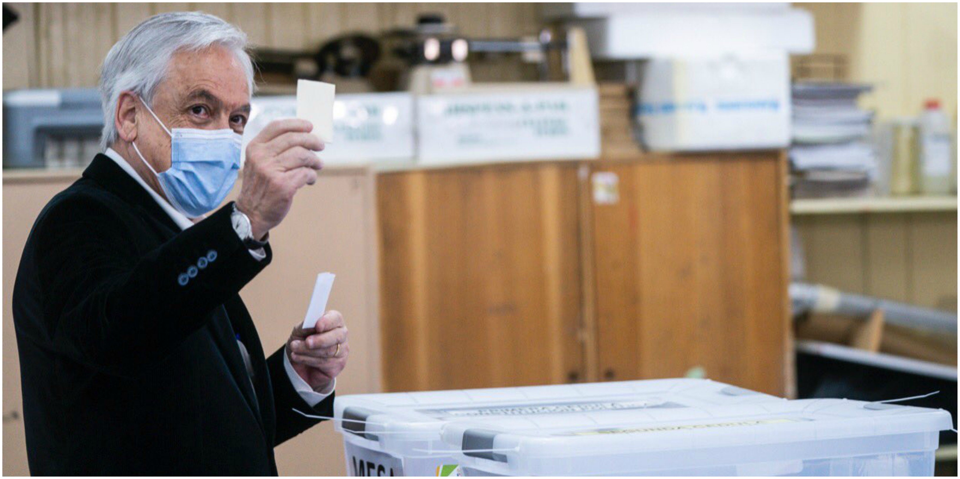 Sebastián Piñera votando en el plebiscito para derogar la Constitución de Pinochet Sebastián Piñera votando en el plebiscito para derogar la Constitución de Pinochet