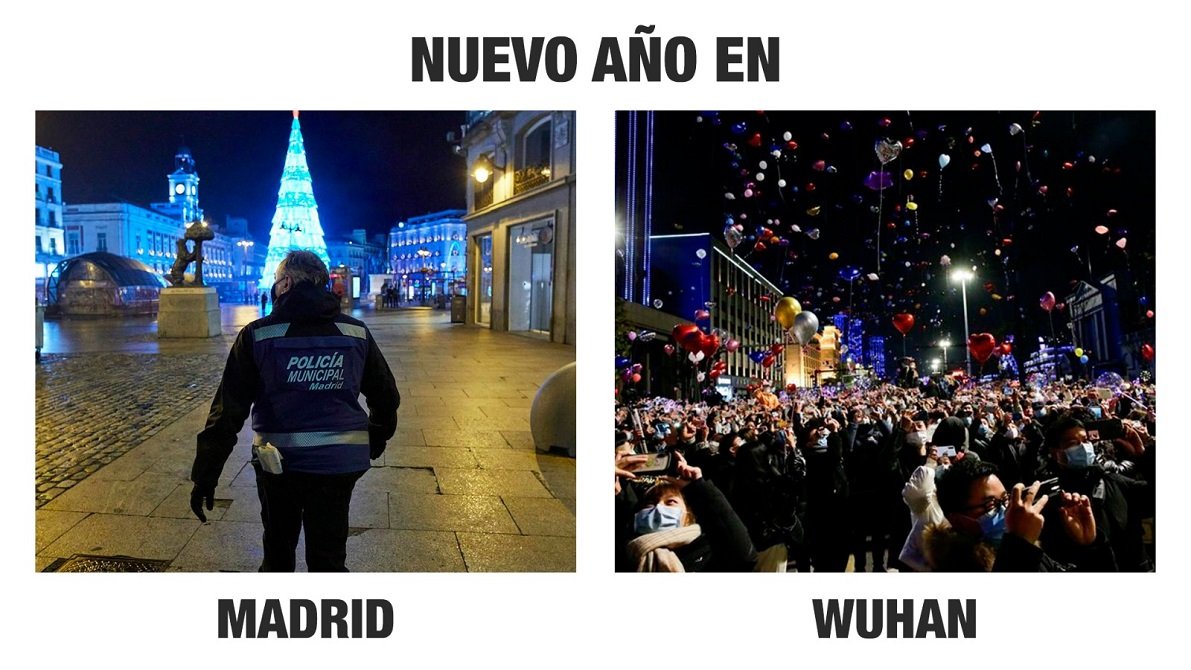 Madrid y Wuhan, dos Nocheviejas e inicios de 2021 muy distintos... Madrid y Wuhan, dos Nocheviejas e inicios de 2021 muy distintos...