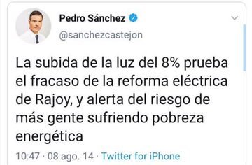 Pedro Sánchez y precio de la luz
