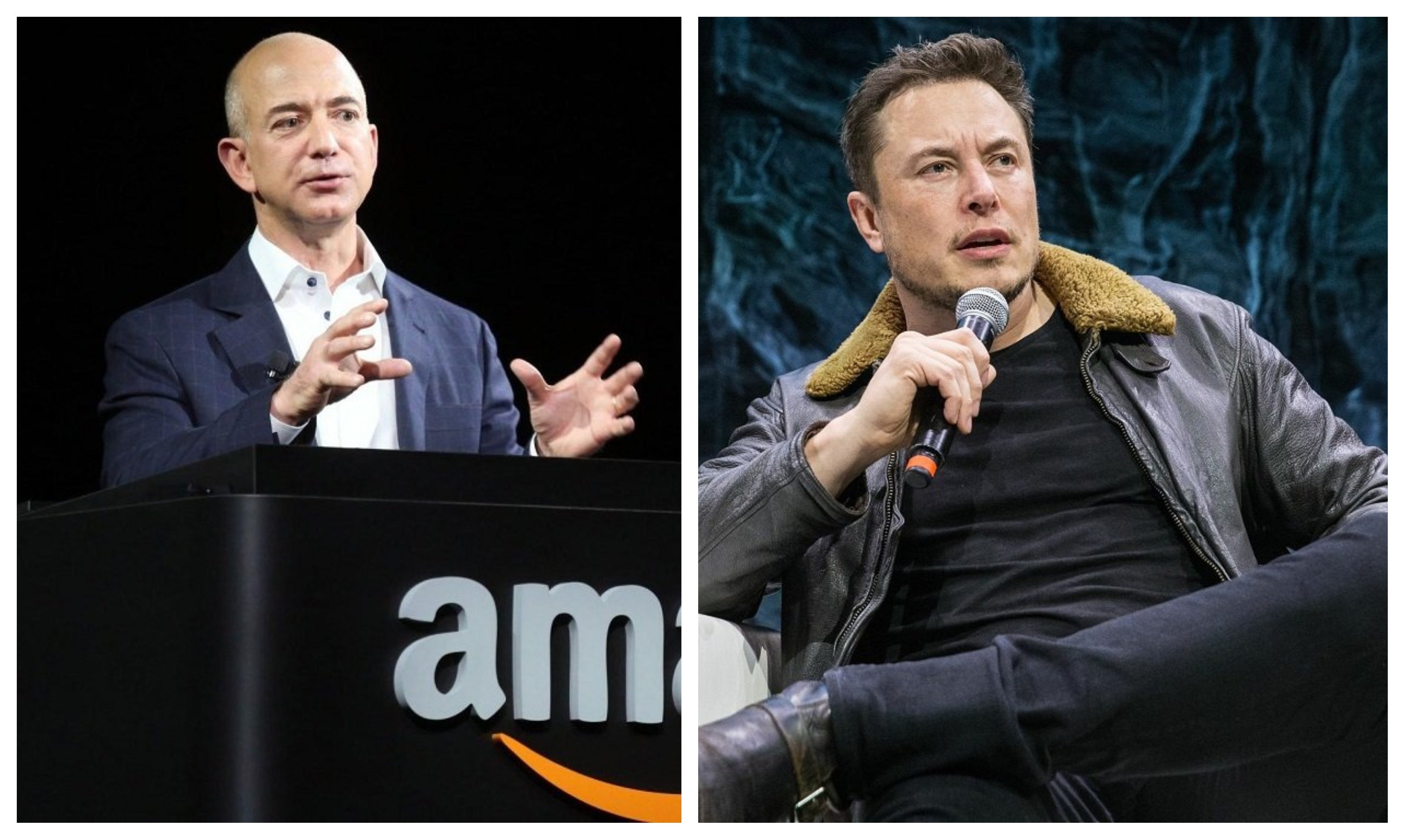 Jeff Bezos (Amazon) y Elon Musk (Tesla), los dos hombres más ricos del mundo