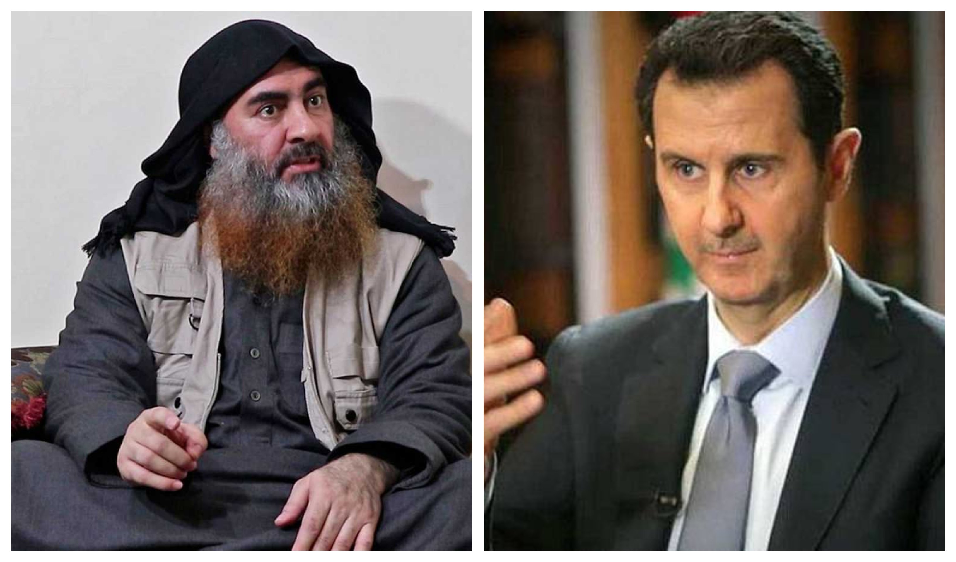 Los dos bandos en guerra era Al Asad (derecha) y el ISIS liderado hasta su fallecimiento por Abu Bakr al-Bagdhadi Los dos bandos en guerra era Al Asad (derecha) y el ISIS liderado hasta su fallecimiento por Abu Bakr al-Bagdhadi