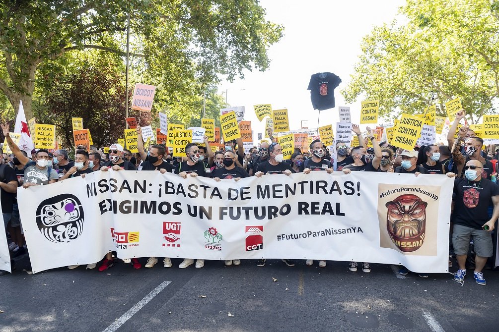 Las protestas de los trabajadores de Nissan y de los sindicatos llegaron a Madrid el pasado verano, pero sirvieron de poco