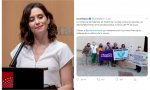 Ayuso tiene miedo ante la militancia de Podemos: siete seguidoras del partido protestan por los recortes y desmantelamiento de la sanidad pública