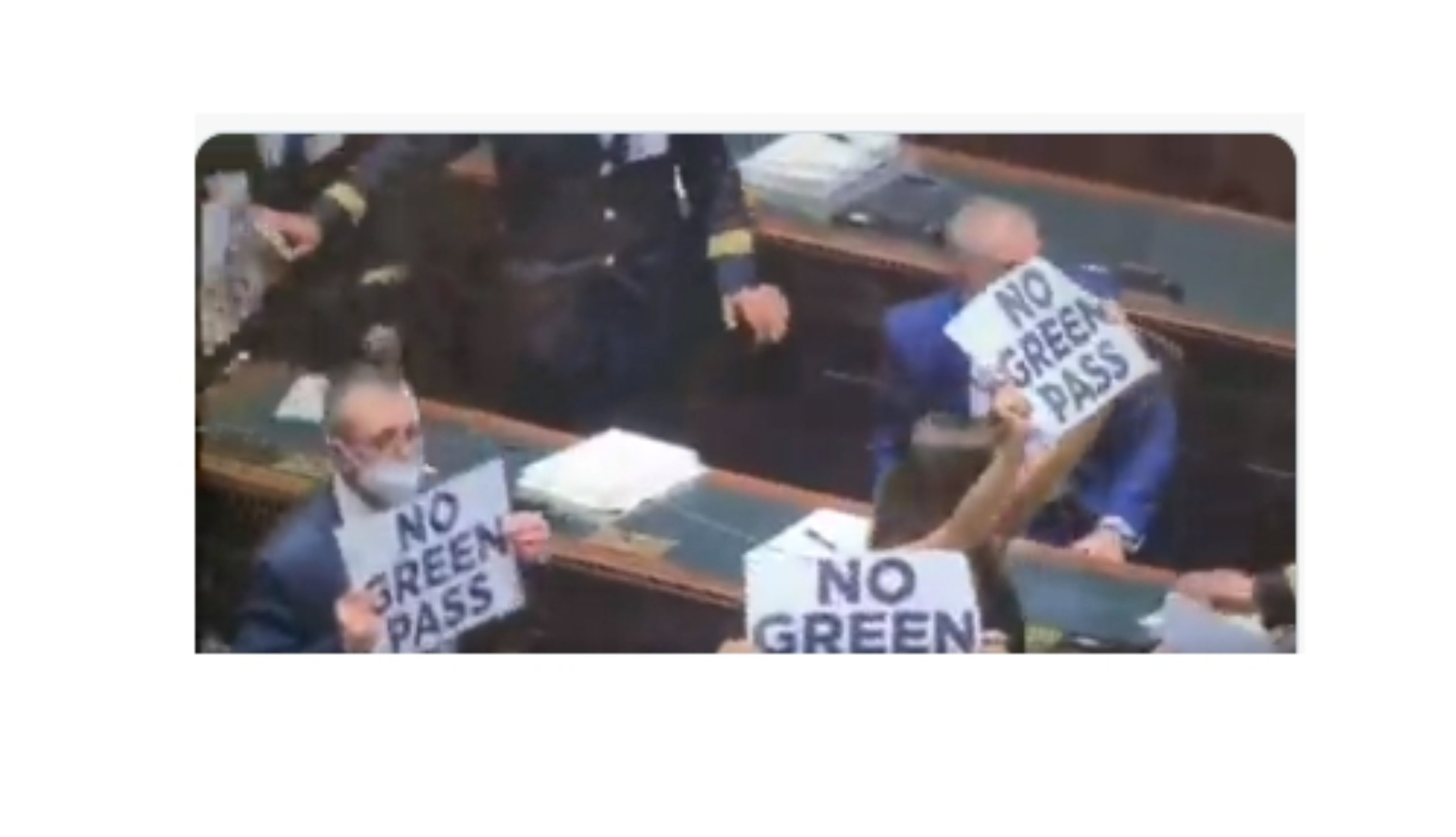 Diputados italianos en el Parlamento: "No al pasaporte Covid" 