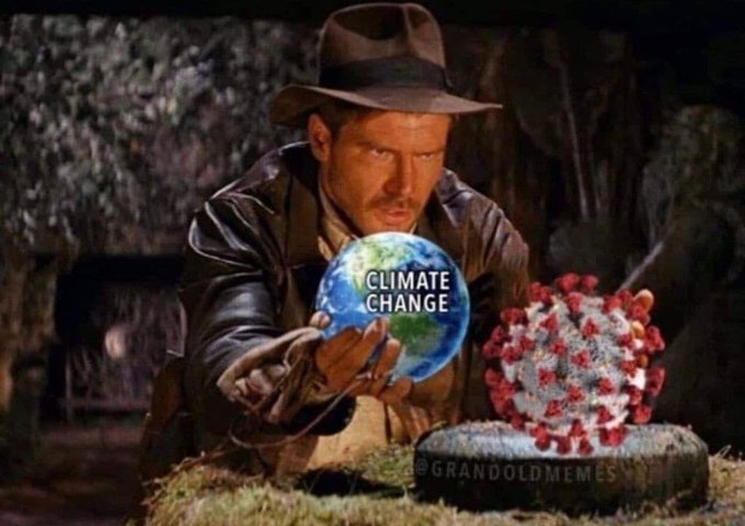El arqueólogo Indiana Jones cambia el virus por el cambio climático, sin solución de continuidad