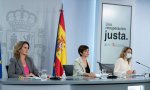 Teresa Ribera, Isabel Rodríguez y Raquel Sánchez en la rueda de prensa celebrada tras el Consejo de Ministros