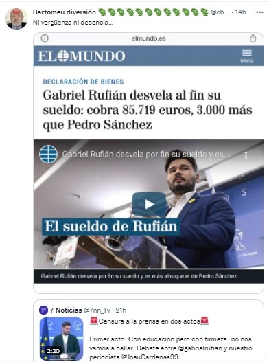 Gabriel Rufián sueldo