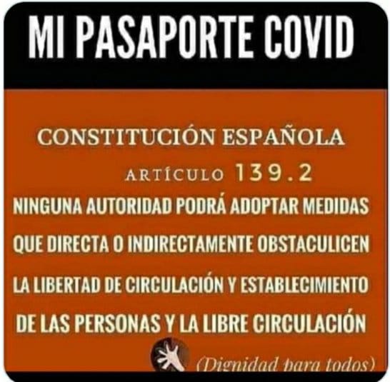 pasaporte covid y Constitución