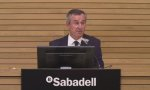 César González-Bueno, durante la rueda de prensa telemática para presentar los resultados del Sabadell de 2021