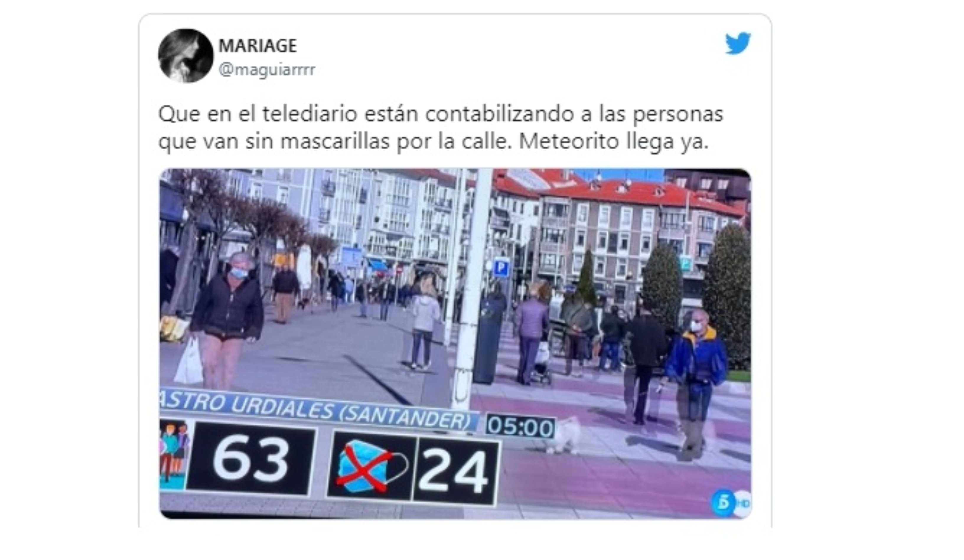 Telecinco innova y les ofrece a los espectadores un recuento mascarillas sí, mascarillas no en Castro Urdiales, Cantabria