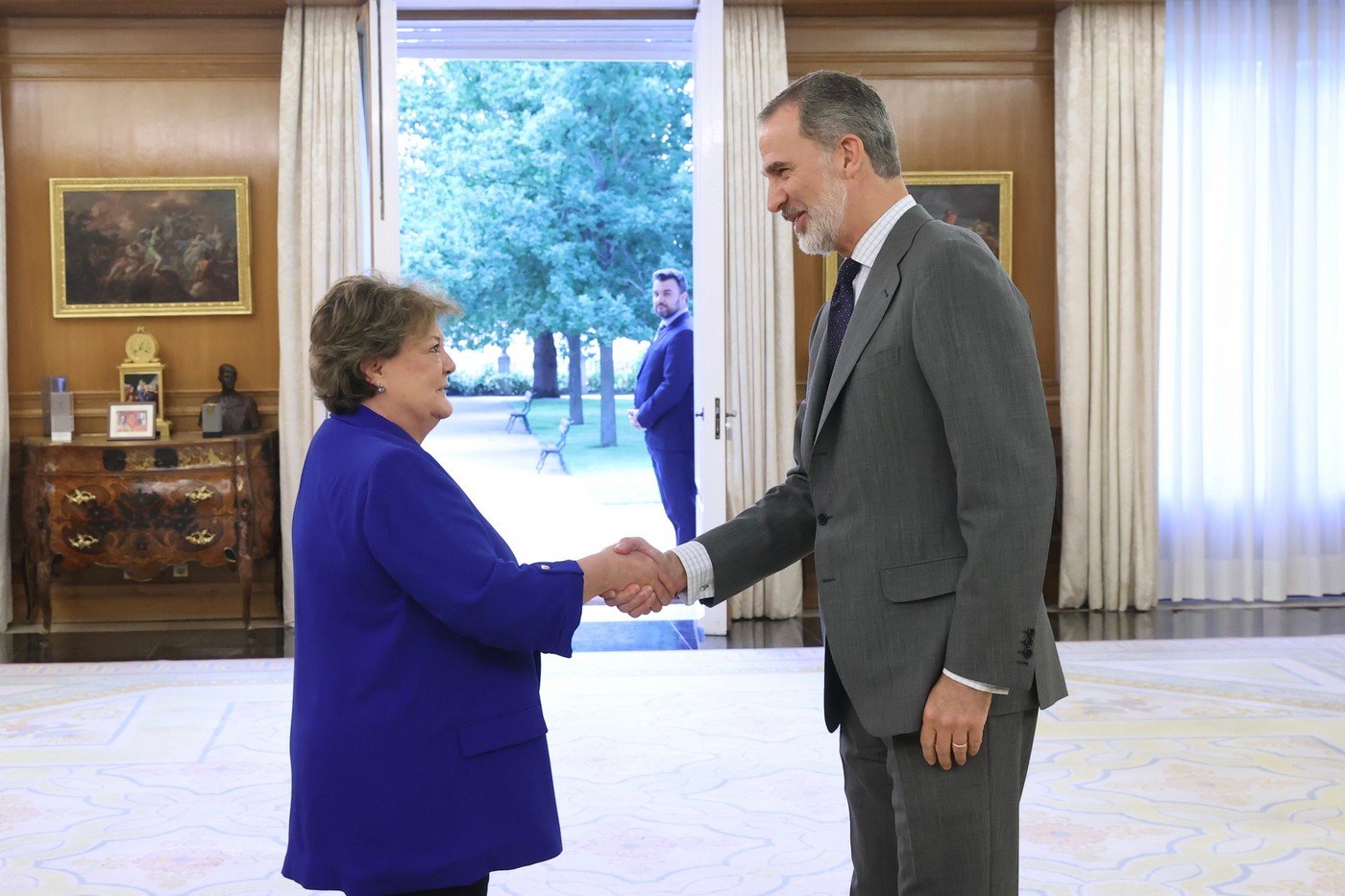 La presidenta del Tribunal de Cuentas, Enriqueta Chicano Jávega, con el rey Felipe VI