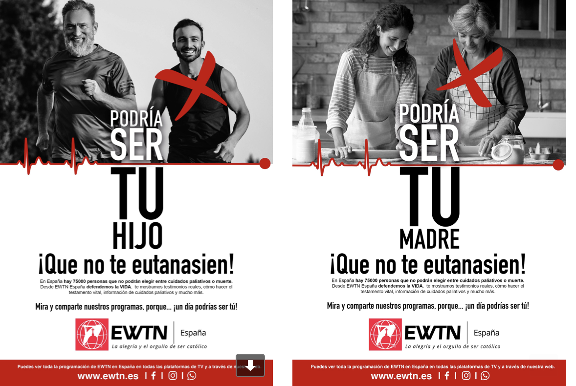 La cadena de televisión católica EWTN España ha iniciado la campaña #QueNoTeEutanasien para advertir contra la eutanasia y los peligros