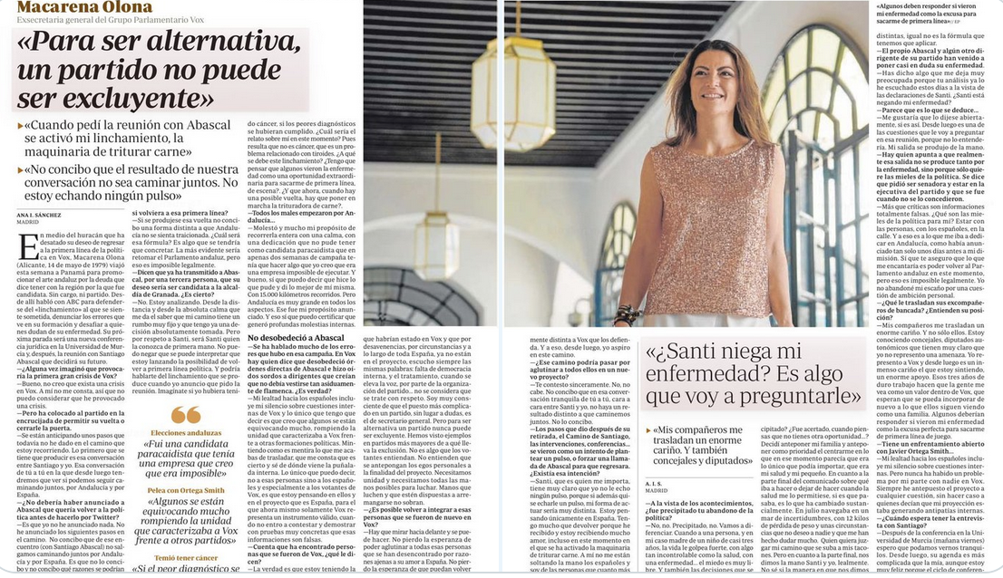 Entrevista a Macarena Olona en el ABC Entrevista a Macarena Olona en el ABC