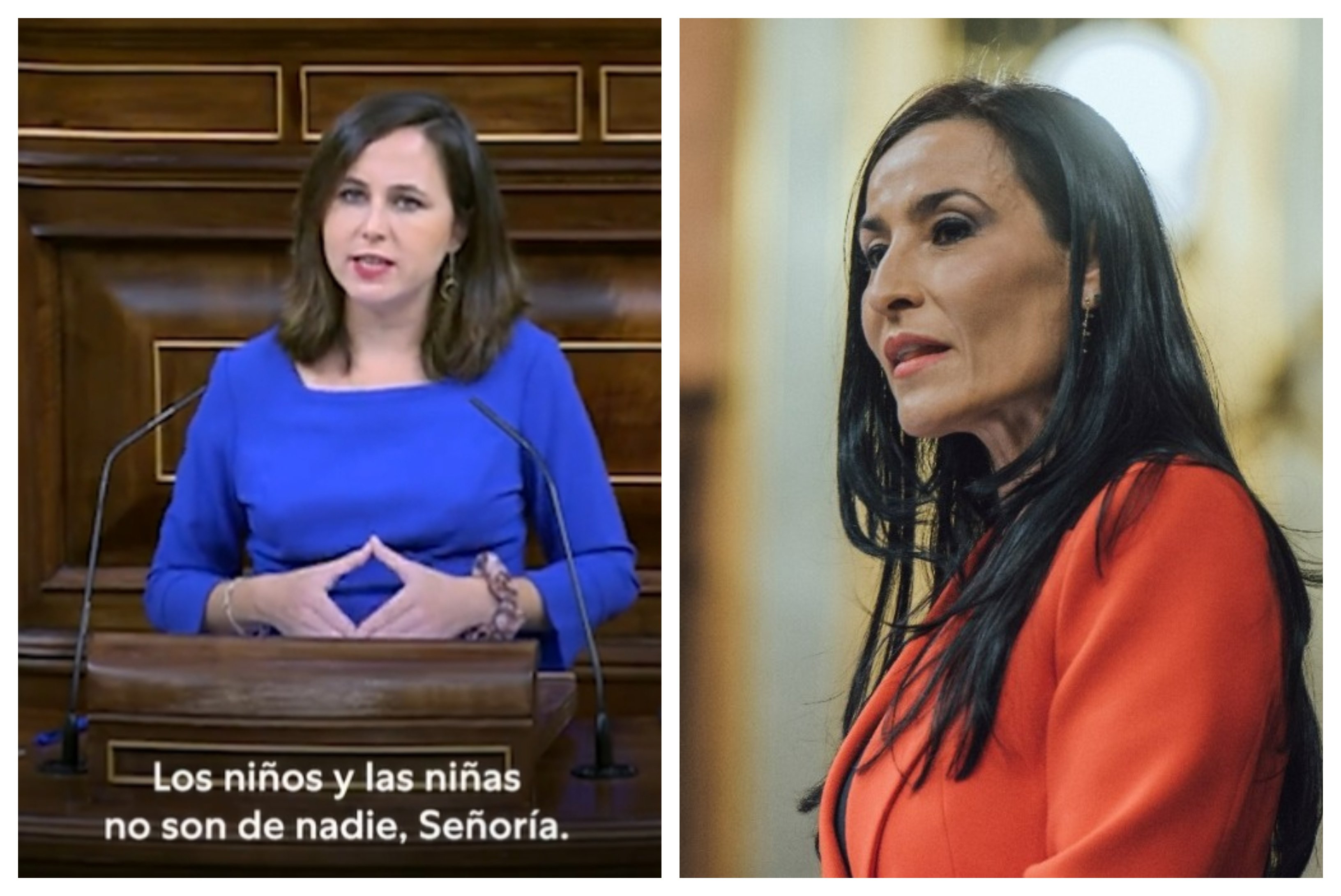 Malena Nevado (Vox) le pregunta: "El niño que usted está esperando (la ministra está de ocho meses) es suyo, del Estado, de la señora Celaá o de la Agenda 2030"?