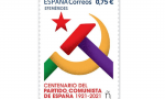 Correos conmemora el centenario del Partido Comunista de España (PCE) con un sello cargado de símbolos de la ideología comunista: hoz, martillo y estrellas de cinco puntas, todo adornado con los colores de la bandera de la Segunda República