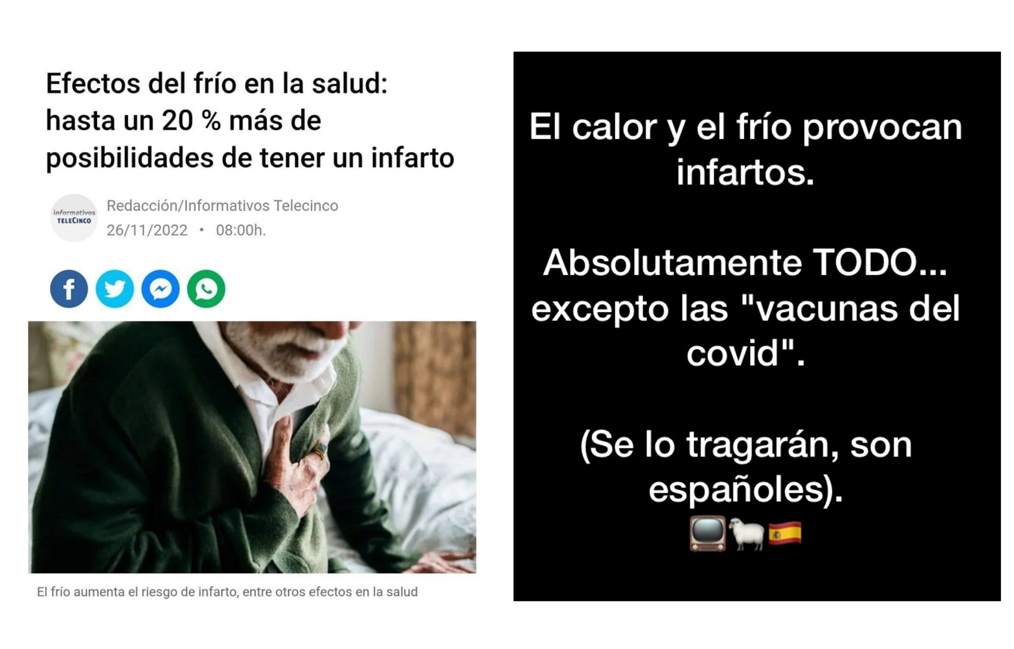 El calor provoca infartos, el frío también; en invierno advierten contra la seguía y en verano contra el calentamiento global. ¡Ah!, y el culpable de todo es el hombre El calor provoca infartos, el frío también; en invierno advierten contra la seguía y en verano contra el calentamiento global. ¡Ah!, y el culpable de todo es el hombre