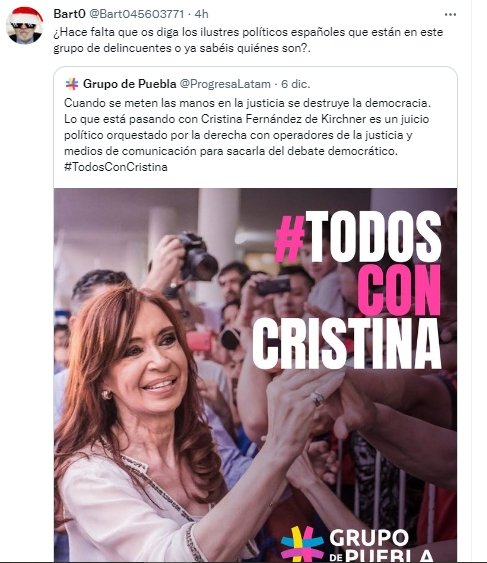 GRUPO DE PUEBLA CON CRISTINA KIRCHNER