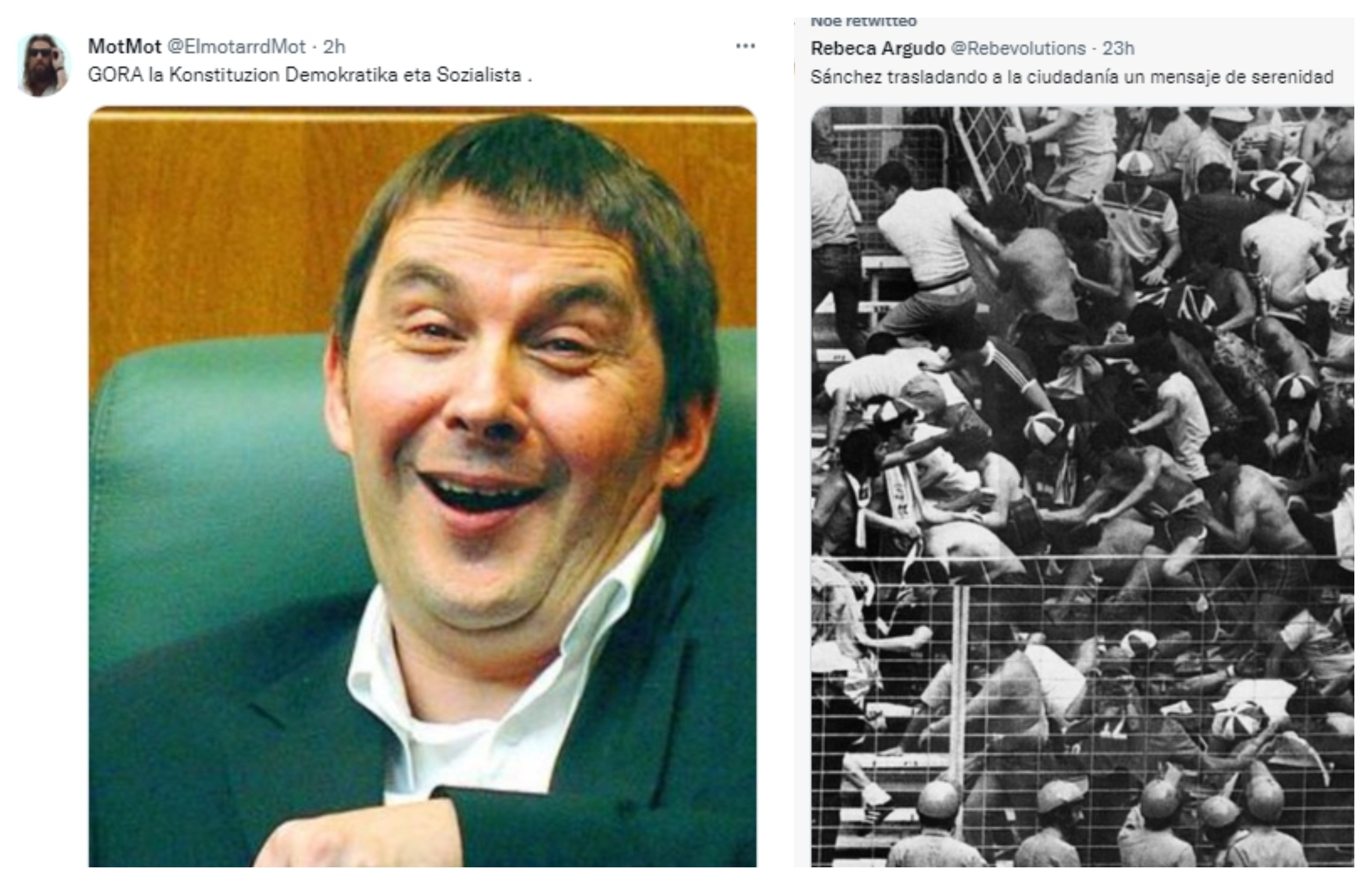 Cuando Otegi sonríe y Sánchez sosiega al pueblo