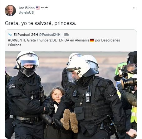 Greta salva Biden