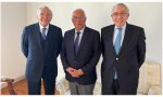 Isidro Fainé, Antonio Costa y el patrono de la Fundación y presidente honorario de BPI, Artur Santos Silva