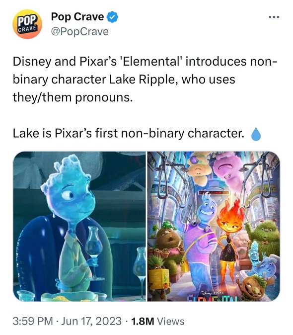 Elementos incluye un personaje no binario
