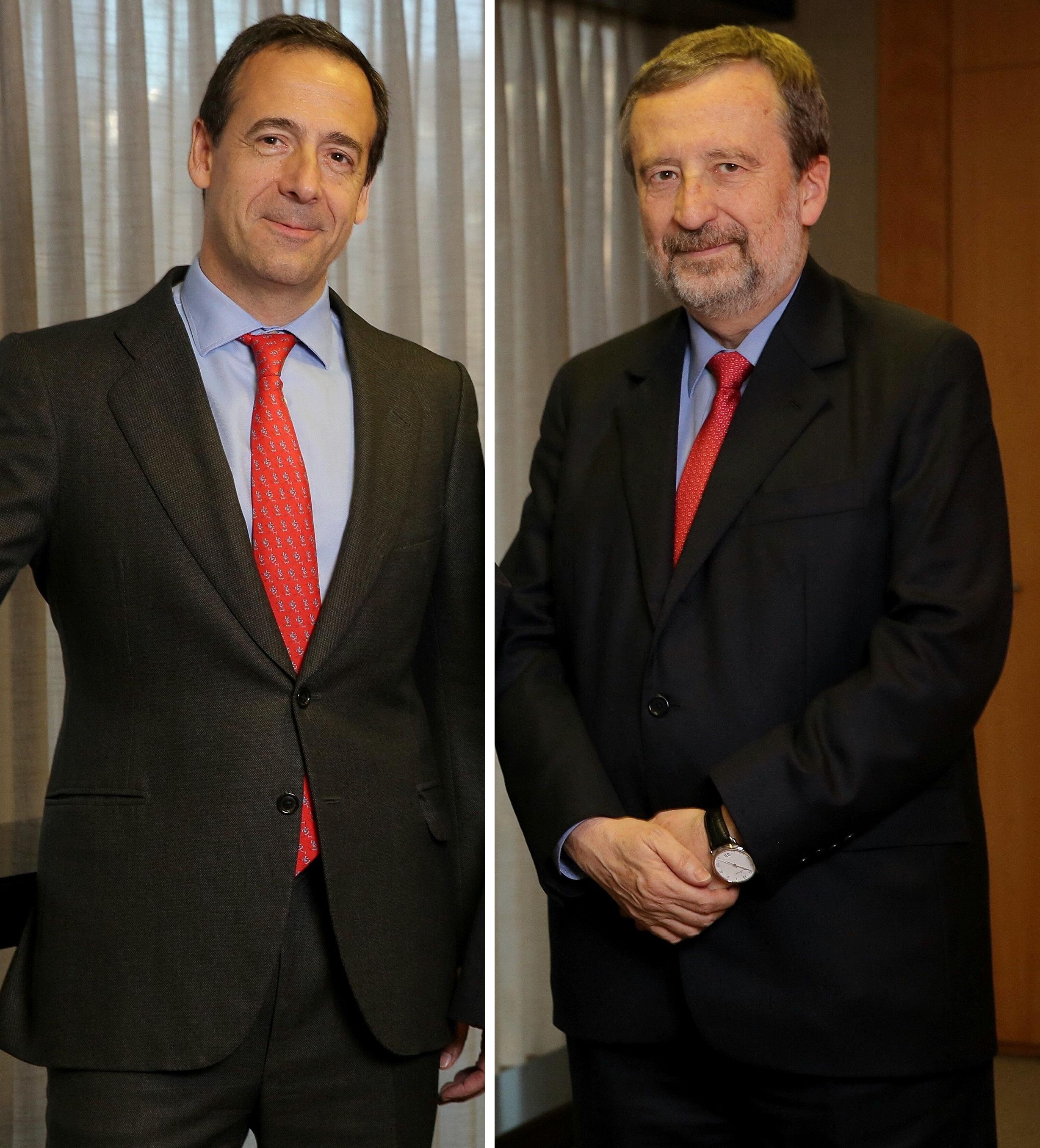 Gonzalo Gortázar, consejero delegado, y Tomás Muniesa, vicepresidente de Caixabank. Gonzalo Gortázar, consejero delegado, y Tomás Muniesa, vicepresidente de Caixabank.