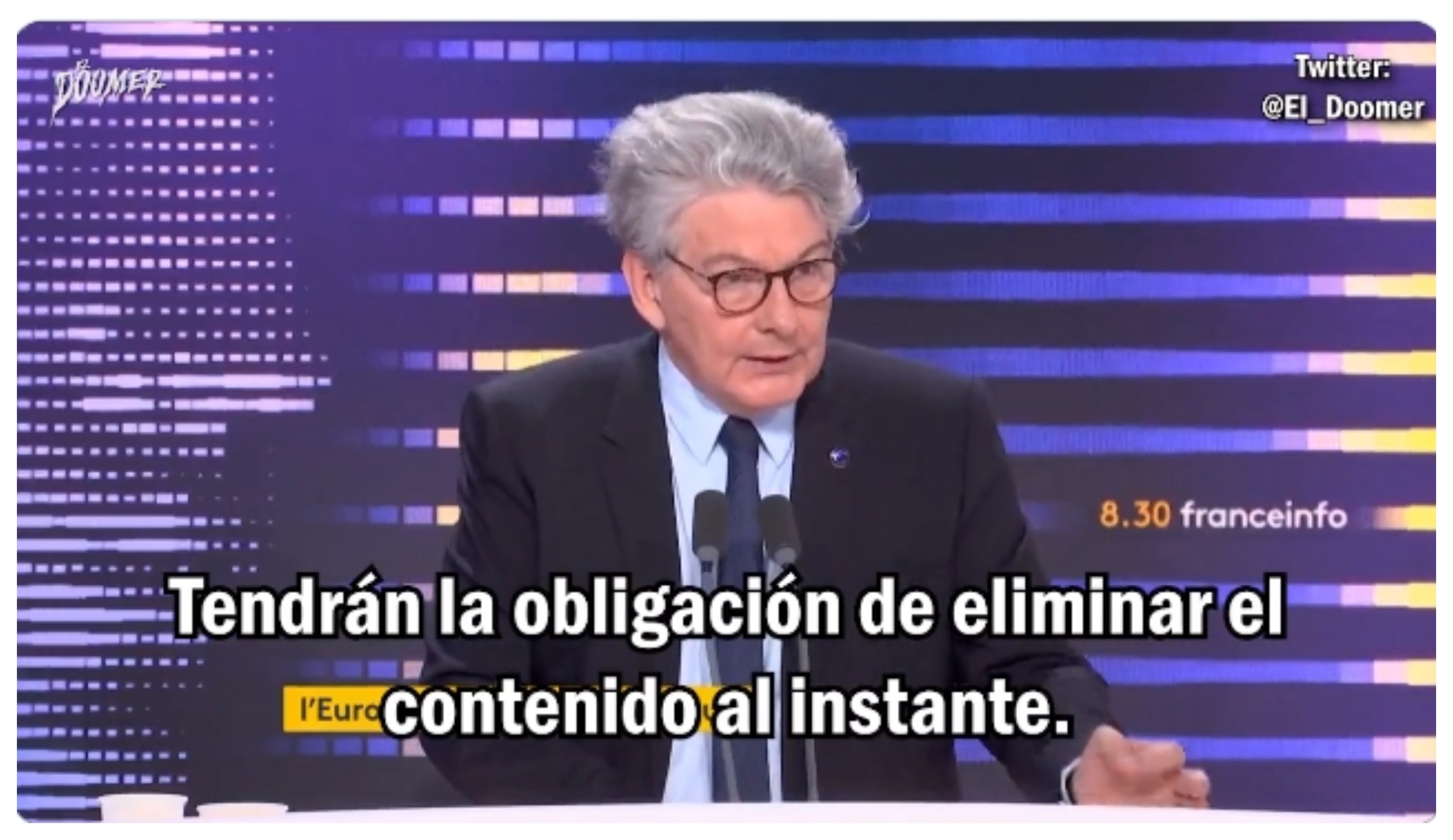 El comisario de Mercado Interior Thierry Breton no ha dudado en promulgar los nuevos mandamientos progresistas que permitirán borrar aquellos sitios de Internet que no gusten al poder