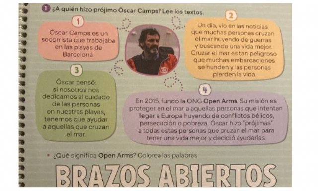 La editorial SM (Sociedad Marianista) 'canoniza' a san Óscar Camps, patrón del Open Arms, por hacer "prójimos" a los emigrantes ilegales