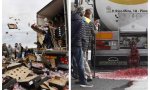 Camiones españoles atacados por viticultores franceses en la frontera... ante la impunidad de los amigos Sánchez y Macron. ¡Intolerable!